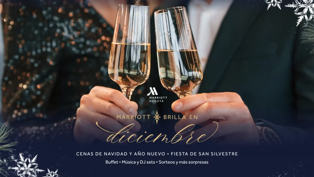 Cenas y Fiesta de Navidad y Año Nuevo 2025 en el hotel Marriott Bogotá, Salitre